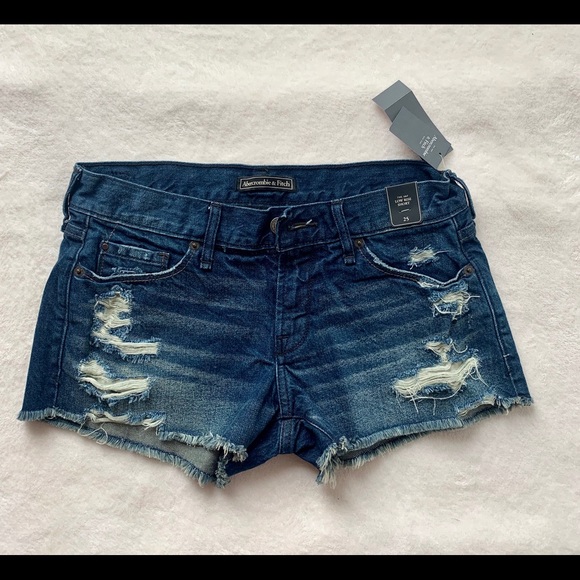 Abercrombie & Fitch Pants - A&F low rise distressed denim shorts size 25 NWT